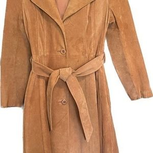 Lantry Leather Vintage Trench Coat - Suede, Western Style